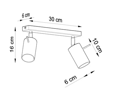LED Plafondspot chrome RING - 2 x GU10 aansluiting