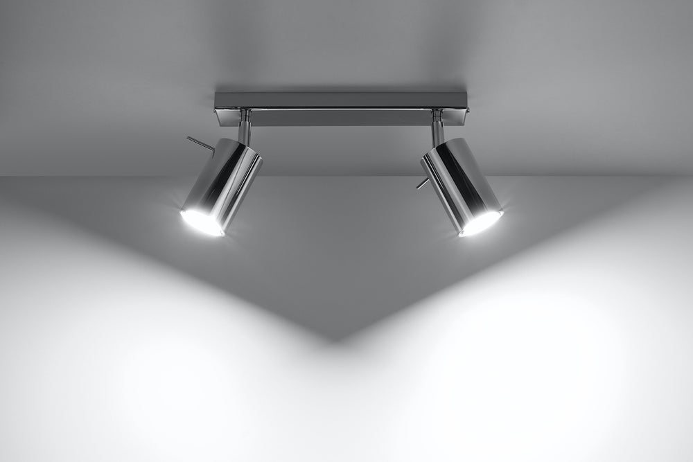 LED Plafondspot chrome RING - 2 x GU10 aansluiting