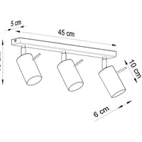 LED Plafondspot zwart RING - 3 x GU10 aansluiting