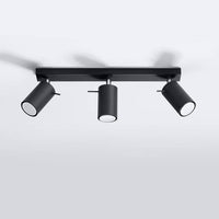 LED Plafondspot zwart RING - 3 x GU10 aansluiting