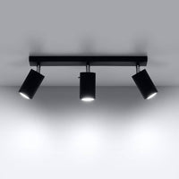 LED Plafondspot zwart RING - 3 x GU10 aansluiting