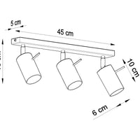 LED Plafondspot chrome RING - 3 x GU10 aansluiting