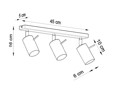 LED Plafondspot chrome RING - 3 x GU10 aansluiting