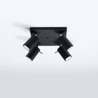 LED Plafondspot zwart RING - 4 x GU10 aansluiting