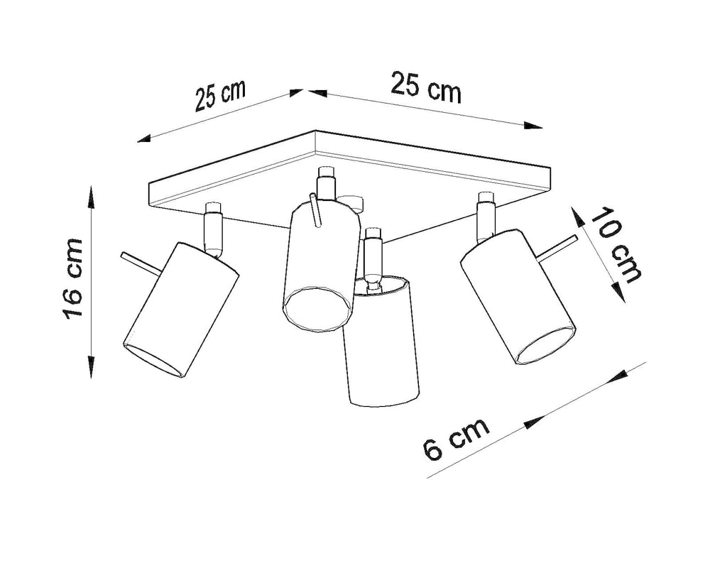 LED Plafondspot wit RING - 4 x GU10 aansluiting