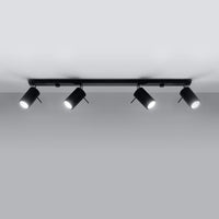 LED Plafondspot zwart RING - 4 x GU10 aansluiting