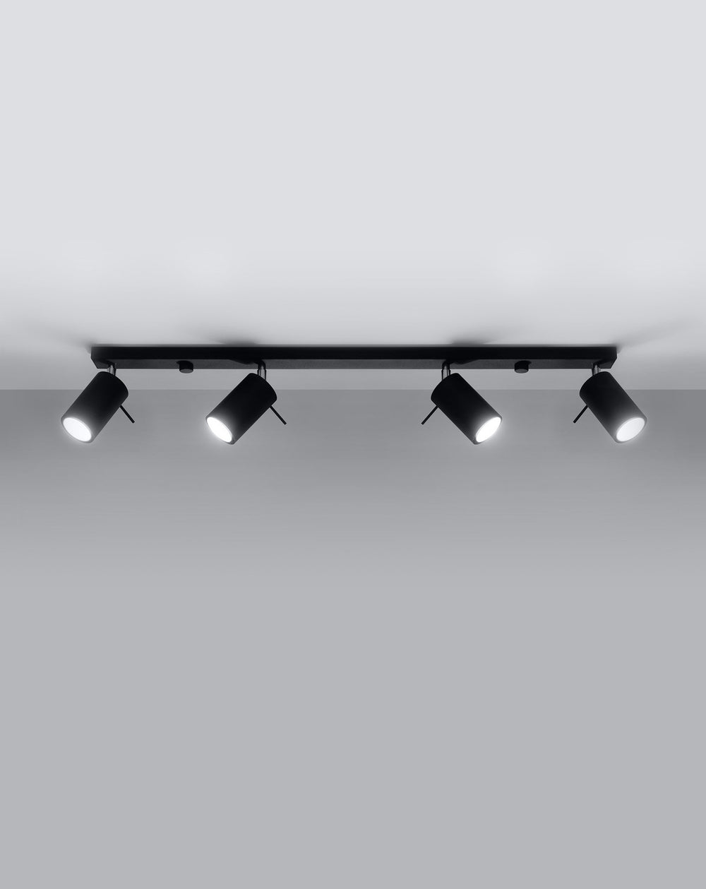 LED Plafondspot zwart RING - 4 x GU10 aansluiting