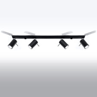 LED Plafondspot zwart RING - 4 x GU10 aansluiting