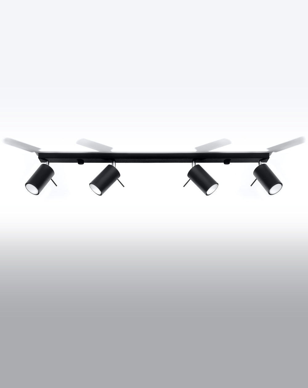 LED Plafondspot zwart RING - 4 x GU10 aansluiting