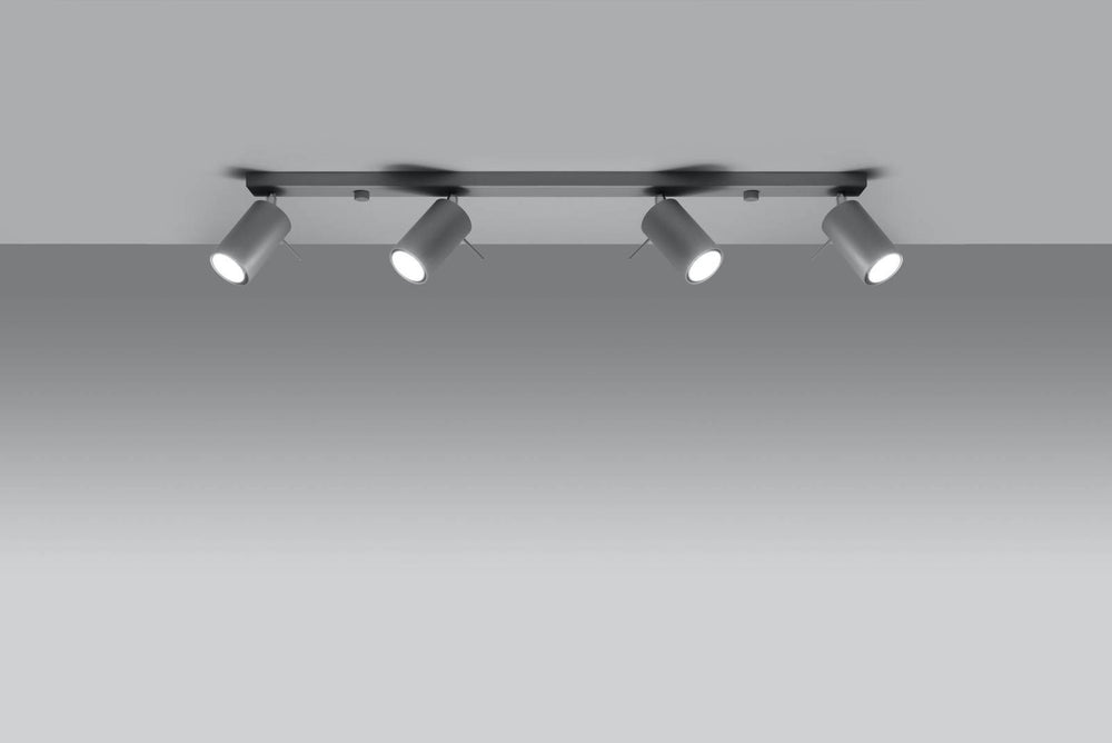 LED Plafondspot grijs RING - 4 x GU10 aansluiting