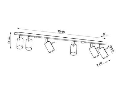 LED Plafondspot chrome RING - 6 x GU10 aansluiting