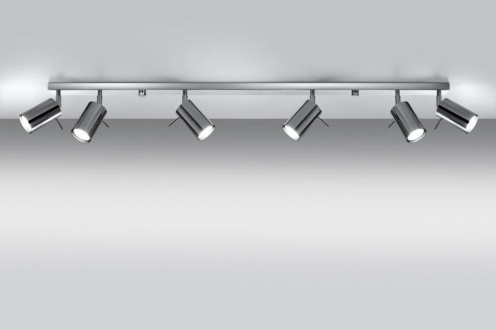LED Plafondspot chrome RING - 6 x GU10 aansluiting