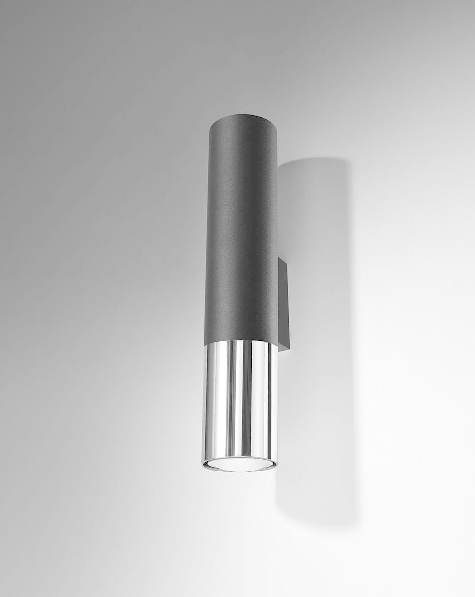 LED Wandlamp zwart chrome LOOPEZ - 1 x GU10 aansluiting
