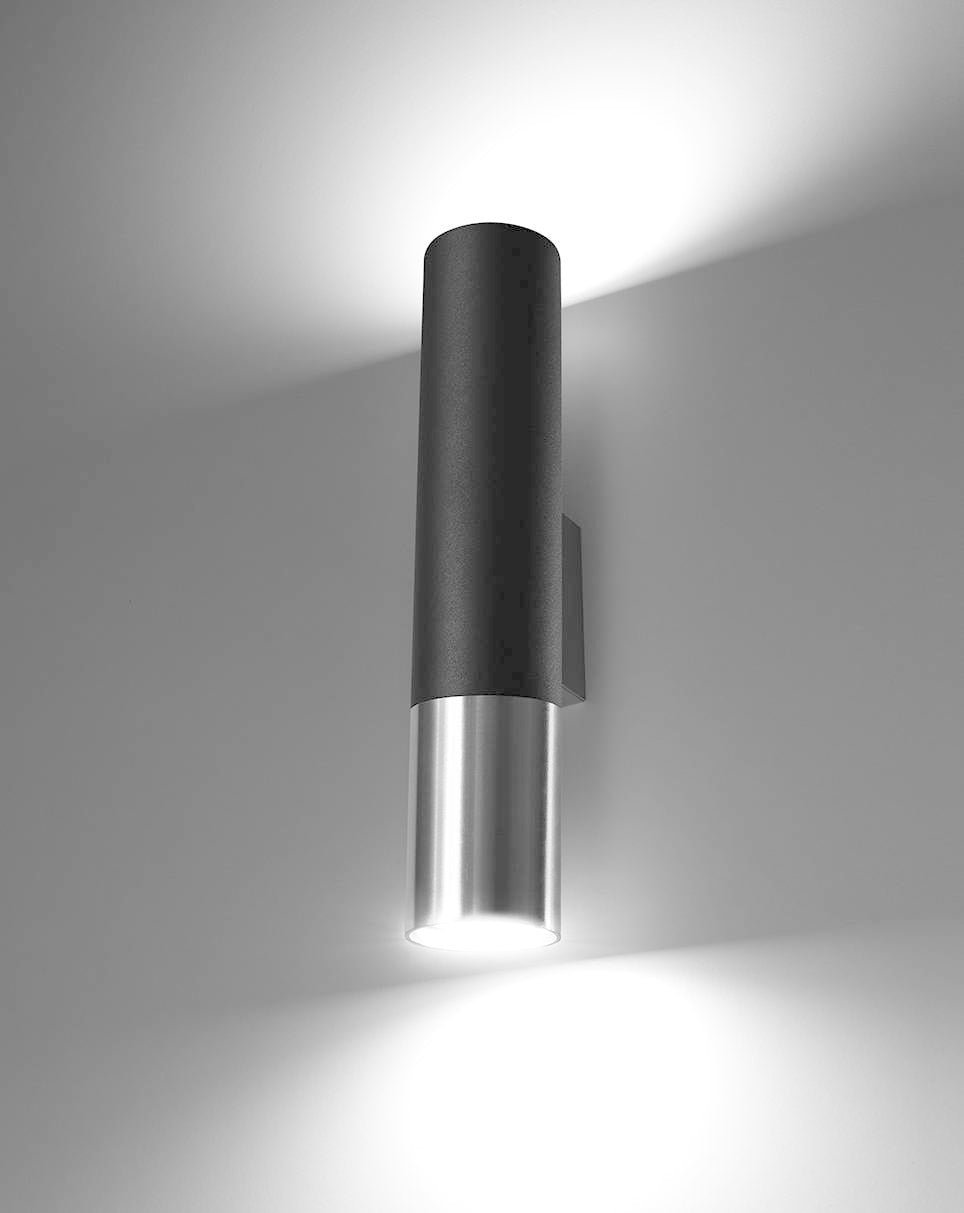 LED Wandlamp zwart chrome LOOPEZ - 1 x GU10 aansluiting