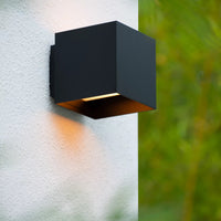 Lucide LED buitenwandlamp Exeter zwart E27 IP54 220V 50W flikkervrij