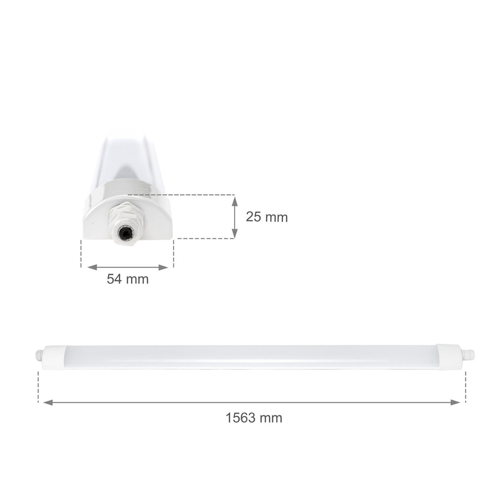 Spectrum LED Armatuur 150cm 45W 4000K IP65 5150 lumen plafond- of pendelmontage Wit
