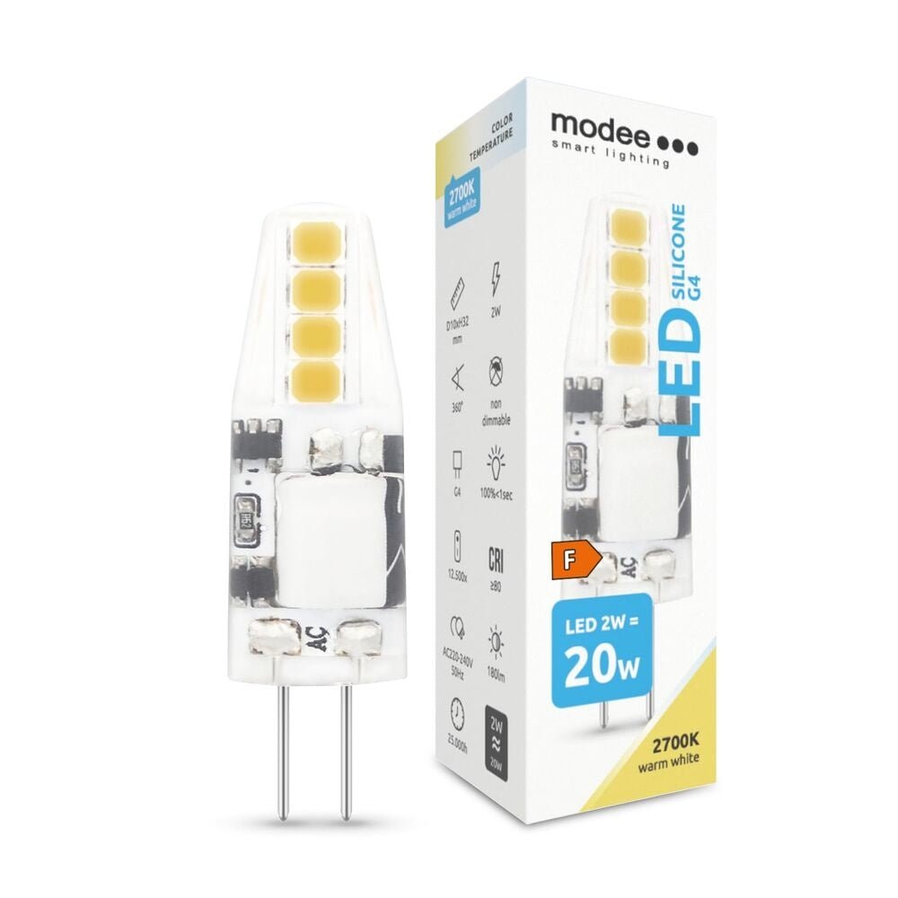LED G4 - 2W 180lm - 2700K warm wit licht - 12V