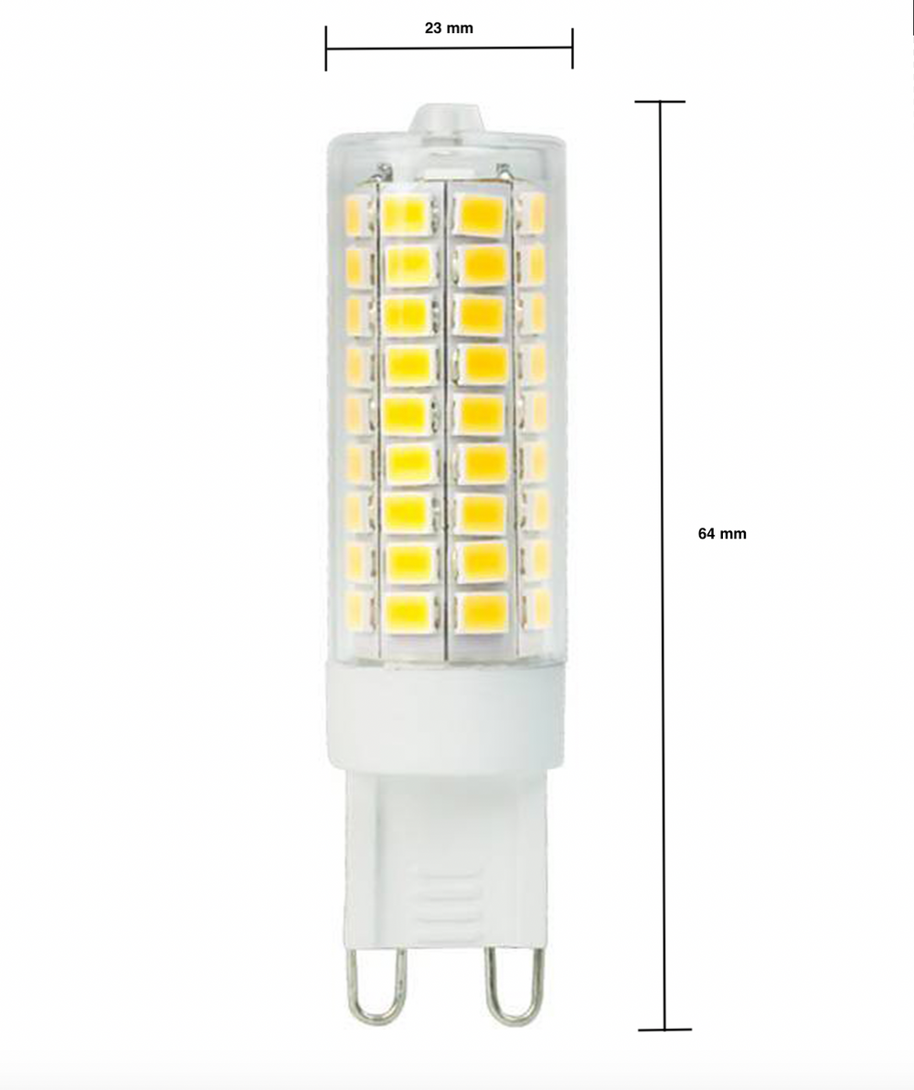 Spectrum LED G9 lamp, 7W vervangt 70W, 770 lumen, 3000K warm wit, 230V, 270° bundel, CRI 80