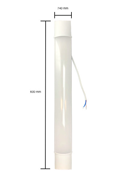 Réglette LED Spectrum 60cm, 18W 230V, 3000K blanc chaud, 2100 lumens, faisceau 120°, IP20 Boîtier blanc