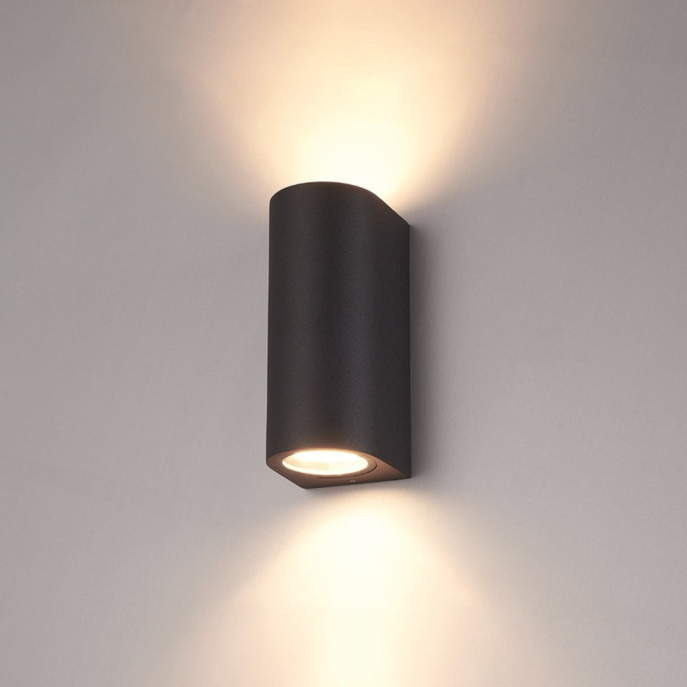 Spectrum LED Außenwandleuchte Up and Down Schwarz IP54 GU10 Aluminiumgehäuse