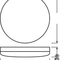 LED plafondd- eller väggarmatur, Vit, IP65 IK10, 24W 1800 lumen, 3000K varmvit, Ø300mm