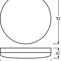 LED loft- eller væglampe, Hvid, IP65 IK10, 24W 1800 lumen, 3000K varm hvid, Ø300mm