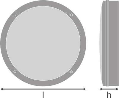 Applique LED en saillie 300mm Blanc, 15W 1400 lumens, 4000K Blanc froid, IP65