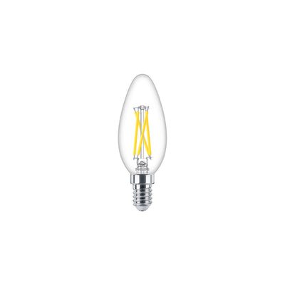 Lampadina a candela LED Philips 2.5W E14 B35 vetro trasparente, dimmerabile Warm Glow 2200K-2700K 340 lumen CRI 90