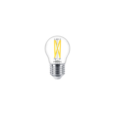 Philips MAS LEDLuster 2.5W E27 P45 Ampoule en Verre Transparent, 2200K-2700K Warm Glow, 340 lumens, CRI 90, Gradable