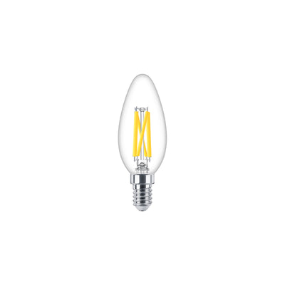 Philips Lampadina LED Candela 3.4W E14 B35 Trasparente Warm Glow 2200-2700K dimmerabile 470 lumen 90CRI lampadina in vetro