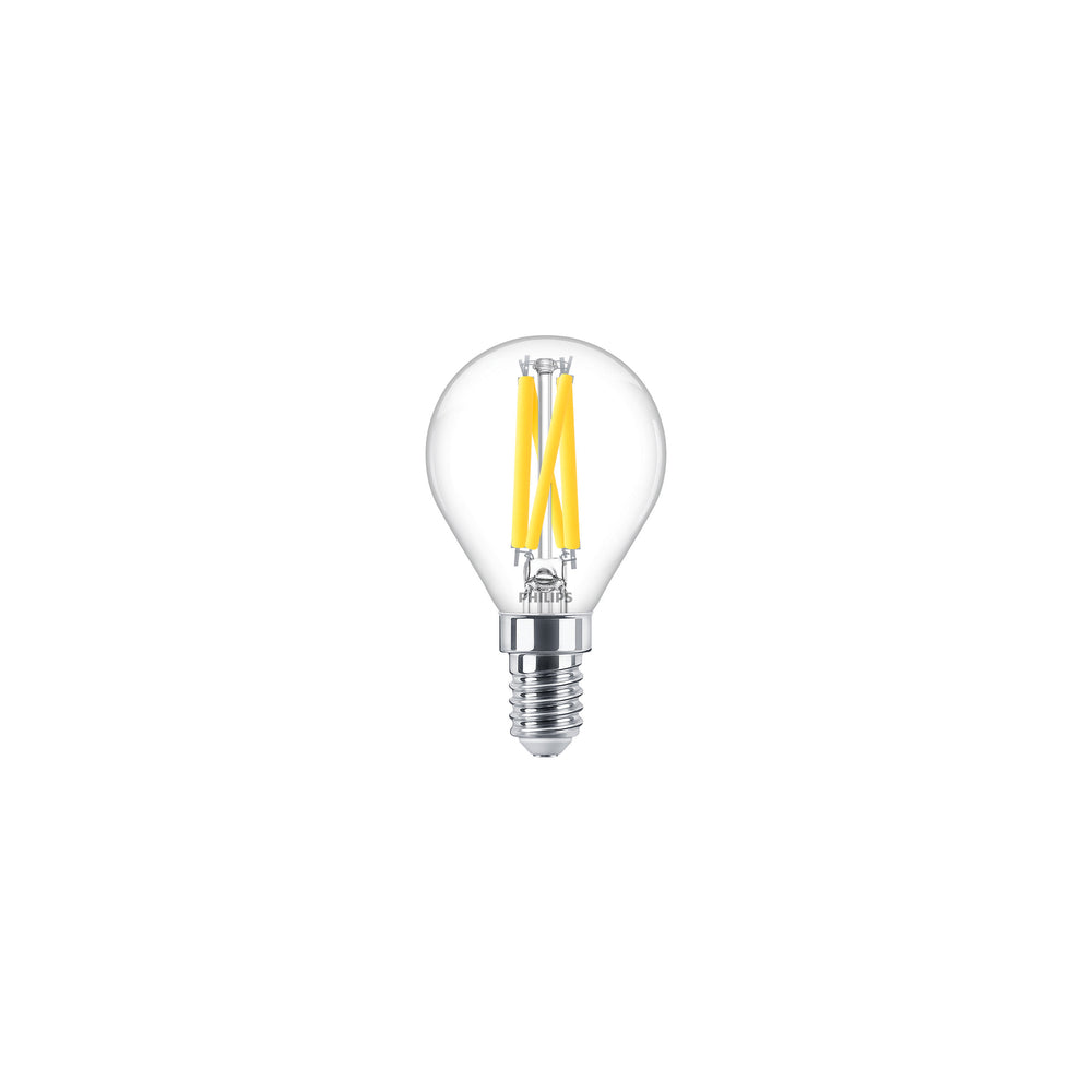 Bombilla clásica Philips LED luster regulable 5.9W E14 2200K-2700K P45
