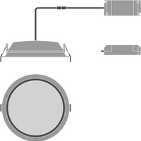 LED Downlight Alu DN200 25W 2250 lumen 3000K Varm Hvid 215mm IP44