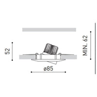 Lcb LED inbouwspot dimbaar 5W vervangt 50W 4000K helder wit licht
