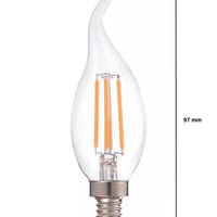 LED filamentlamp E14 C37, 5W vervangt 40W, 2700K warm wit door LCB