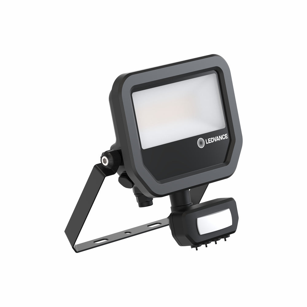 LED-Strålkastare 17W 2200 lumen 3000K IP65 Svart med rörelse- och ljussensor