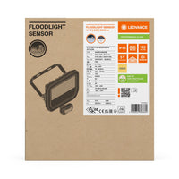 LED Strålkastare Sensor GEN 3 Svart 41W 3000K 5500 lumen IP65 med rörelse- och ljussensor, ersätter 100W