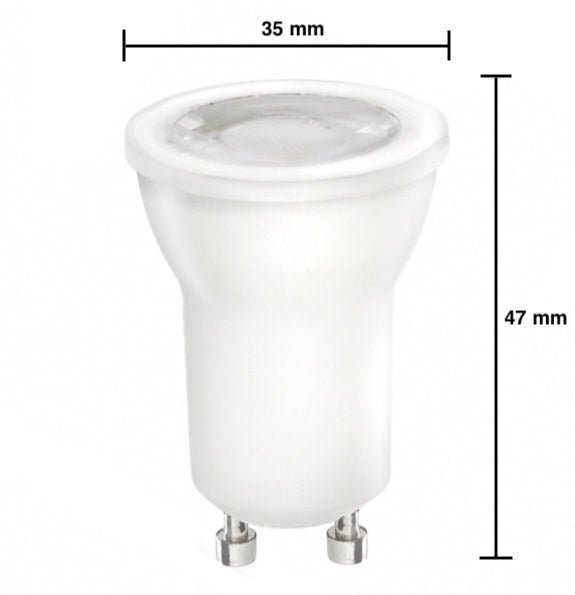 LED GU10  - Ø35mm - 2W vervangt 20W - 3000K warm wit licht