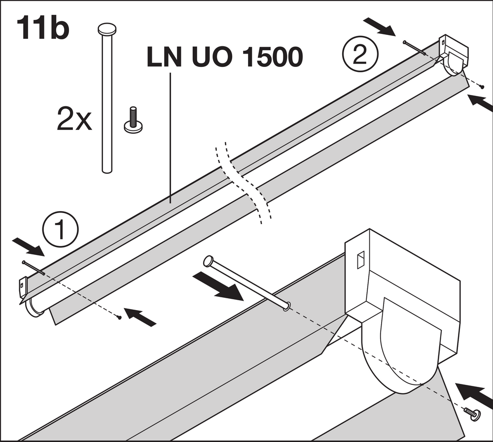 LED Montagebalk Linjär Ultra Output 46W 4000K 5500 lumen 150cm Kallvit
