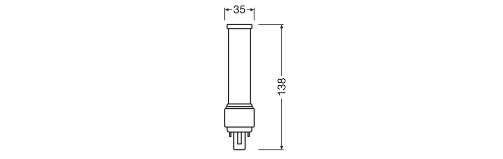 LED PL-C Dulux-D D/E 6W 660 lumen 4000K Kallvit G24d-1 2-Pin 230V ersättning för 13W