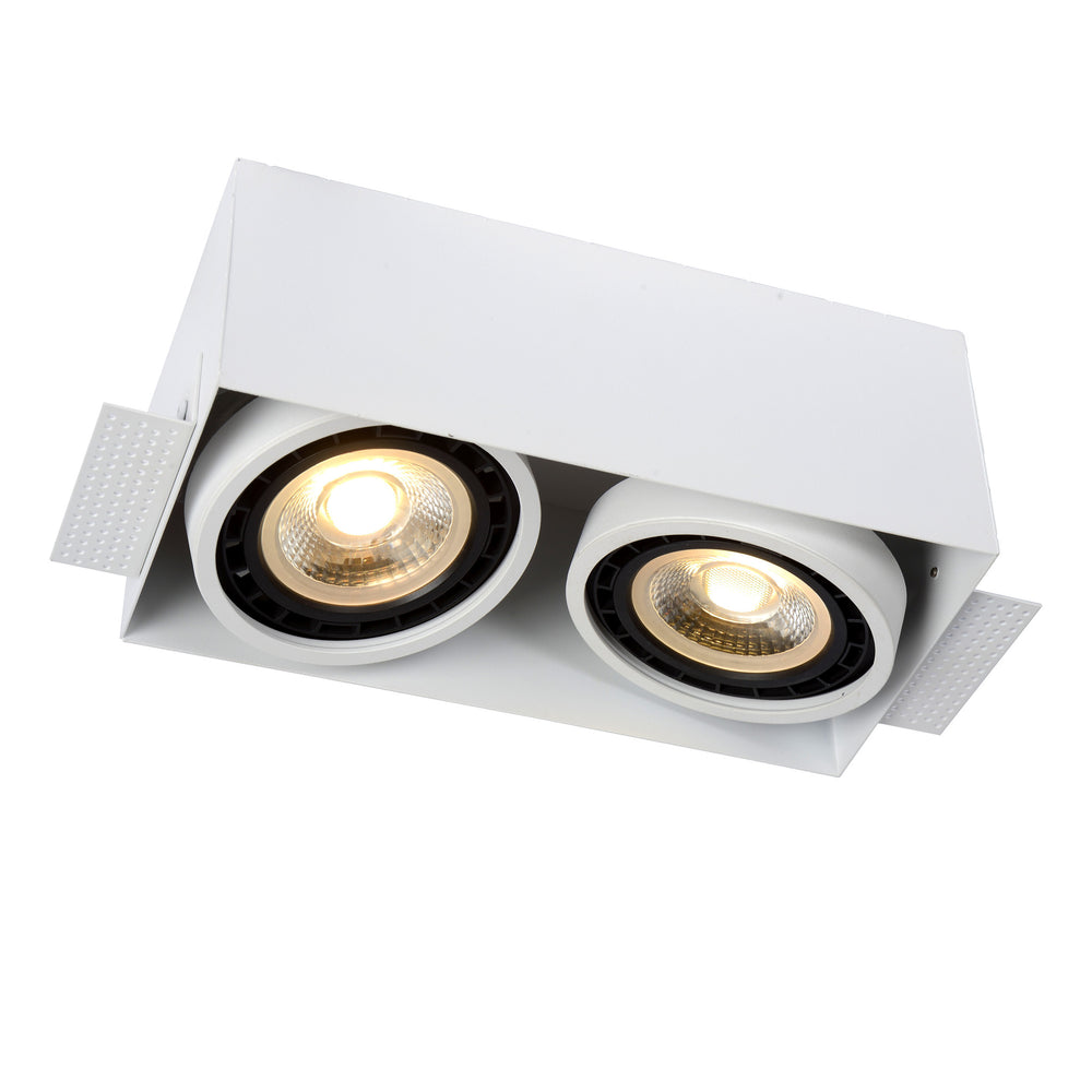 Faretto incassato trimless Lucide 2xGU10 lampada LED bianca IP20