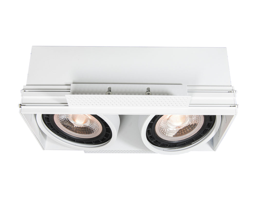 Faretto incassato trimless Lucide 2xGU10 lampada LED bianca IP20