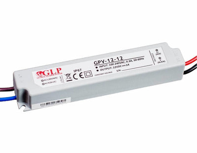 12V 12W LED-voeding, IP67 waterdicht, GLP