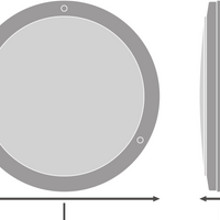 LED Vägglampa Bulkhead med Sensor, 10W 800 lumen, 3000K Varmvit, IP65 IK10, Svart Ø250MM