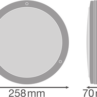 Lampada da Parete LED Bulkhead con Sensore, 10W 800 lumen, 3000K Bianco Caldo, IP65 IK10, Nero Ø250MM