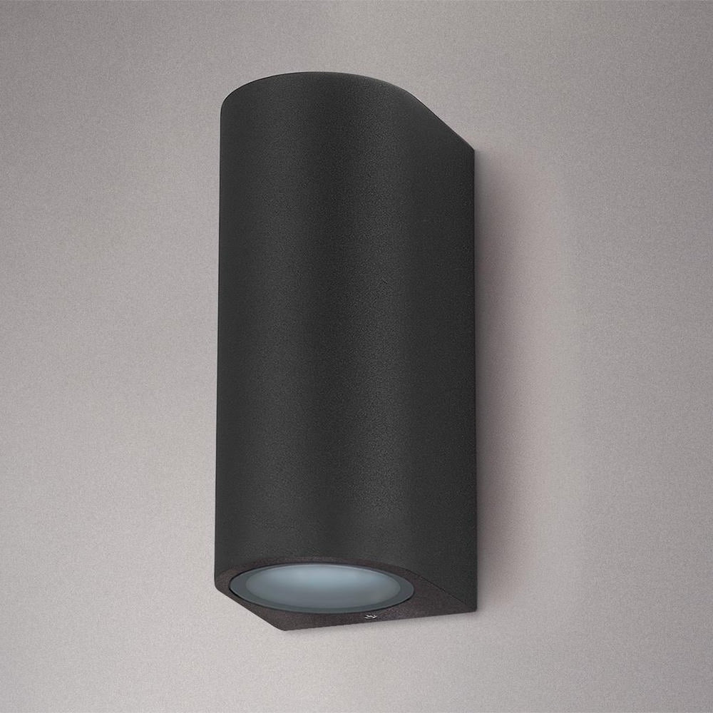Spectrum LED Außenwandleuchte Up and Down Schwarz IP54 GU10 Aluminiumgehäuse