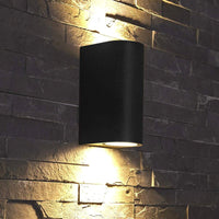Spectrum LED Außenwandleuchte Up and Down Schwarz IP54 GU10 Aluminiumgehäuse