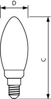 Philips LED Candle Bulb E14 B35 3.4W 40W Equivalent 2700K Warm White 470 lumens Dimmable Clear 90CRI