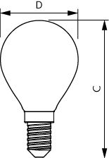 Philips MAS LEDLuster E14 P45 Klarglaslampa 5.9W=60W 220-240V 2200K-2700K 806 lumen 90CRI Dimbar