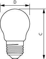 Philips LED bulb e27 470 lumen 2700K dimmable warm white P45