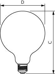 Philips MAS VLE LED bulb D5.9-60W E27 G120CLG 2700K warm white dimmable